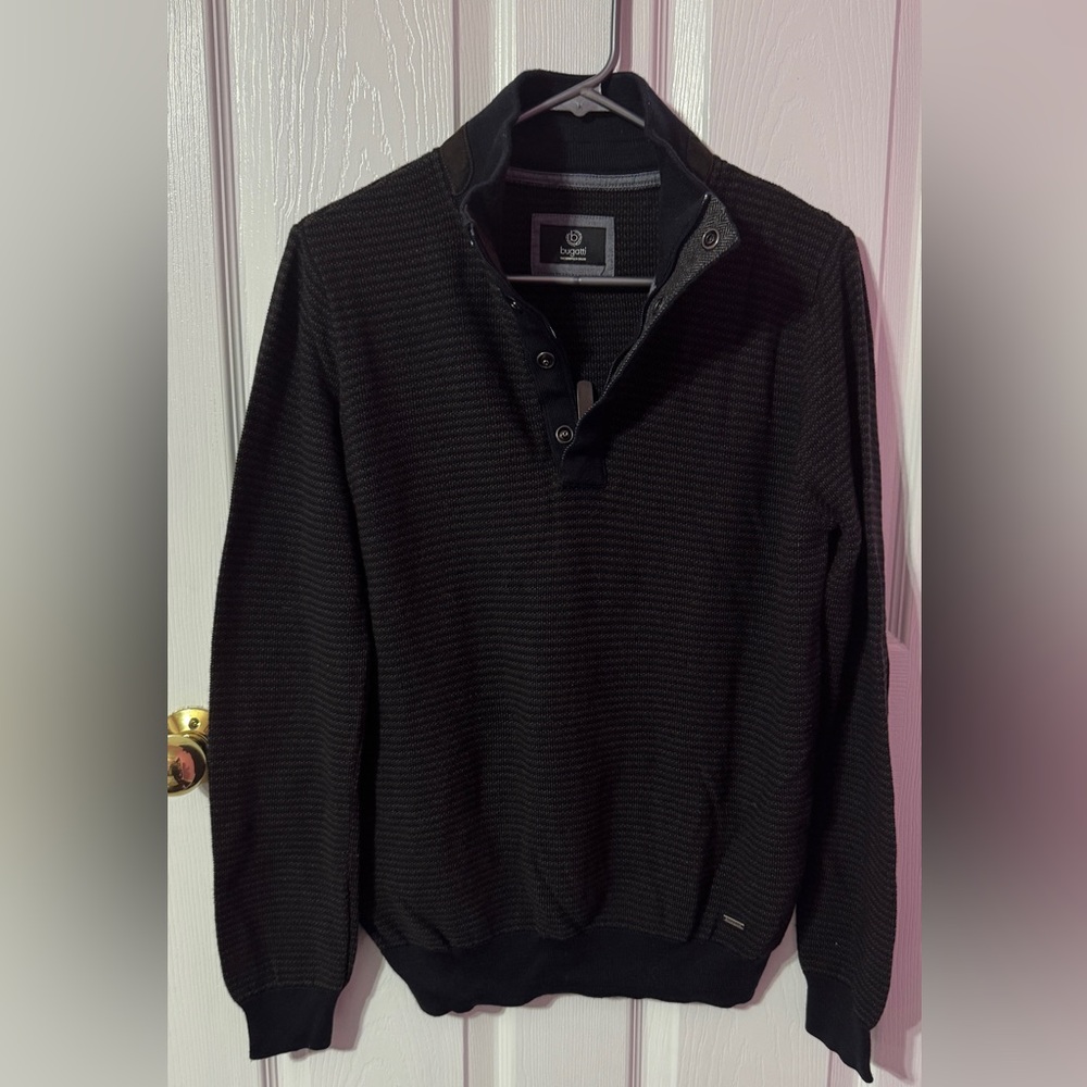 Bugatti Men's Dark Gray Zip Up Sweater